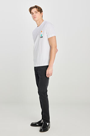 Regular Fit Grafik Baskılı T-shirt White