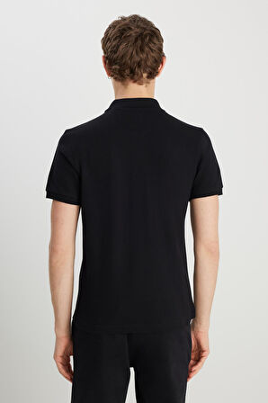 Erkek Regular Fit Polo T-shirt Black