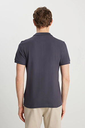 Erkek Regular Fit Polo T-shirt Anthracite
