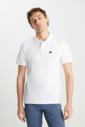 Erkek Regular Fit Polo T-shirt White