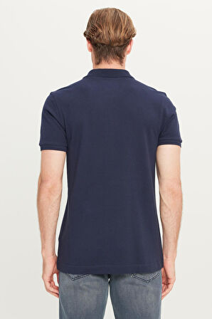 Erkek Regular Fit Polo T-shirt Navy