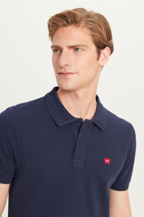 Erkek Regular Fit Polo T-shirt Navy