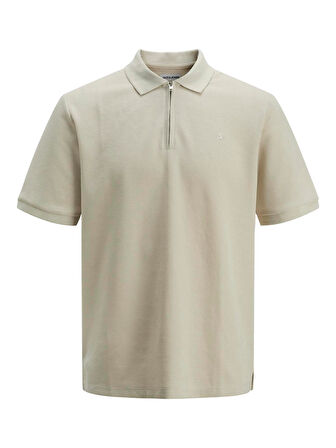 JJEAUSTIN ZIP POLO SS NOOS Moonbeam