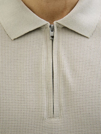 JJEAUSTIN ZIP POLO SS NOOS Moonbeam