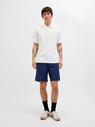 JJEAUSTIN ZIP POLO SS NOOS White