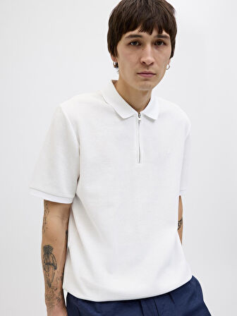 JJEAUSTIN ZIP POLO SS NOOS White