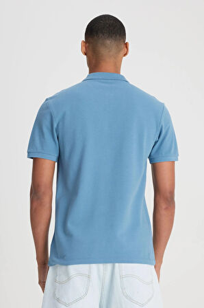 Erkek Regular Fit Polo T-shirt Blue