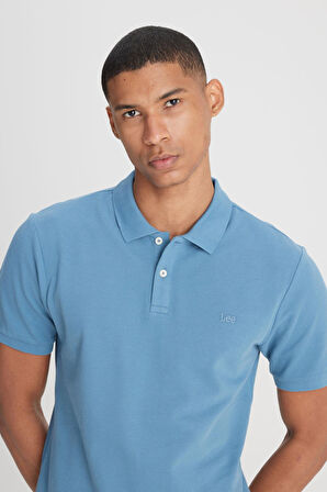 Erkek Regular Fit Polo T-shirt Blue
