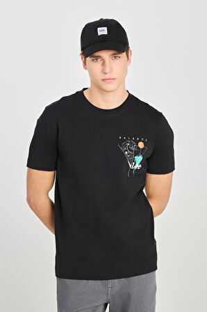 Regular Fit Grafik Baskılı T-shirt Black