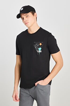 Regular Fit Grafik Baskılı T-shirt Black