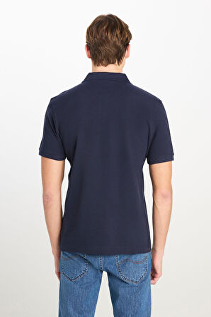 Erkek Regular Fit Polo T-shirt Navy