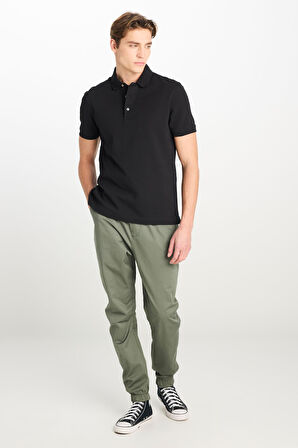 Erkek Regular Fit Polo T-shirt Black