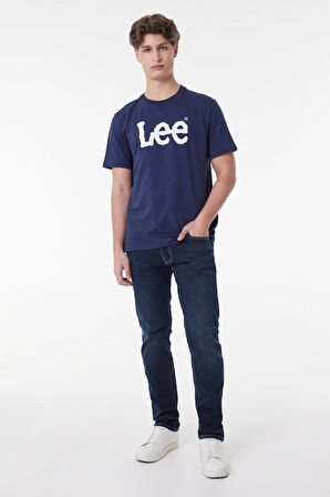 Regular Fit Grafik Baskılı T-shirt Navy Drop
