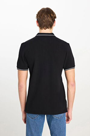 Erkek Regular Fit Polo T-shirt Black