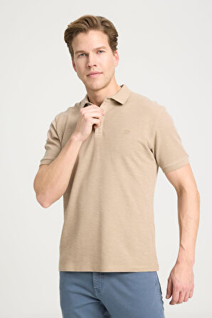 Polo Yaka T-shirt Beige