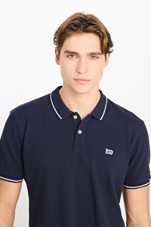 Erkek Regular Fit Polo T-shirt Navy