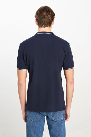 Erkek Regular Fit Polo T-shirt Navy