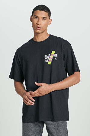 Regular Fit Grafik Baskılı T-shirt Black