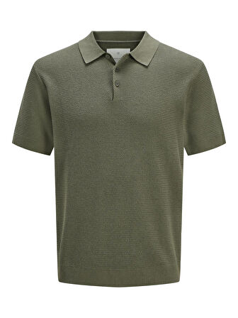 JPRCCCOOPER KNIT POLO SS SN Tea Leaf