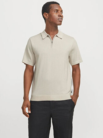 JPRBLAMILANO SPRING KNIT POLO SS SN Silver