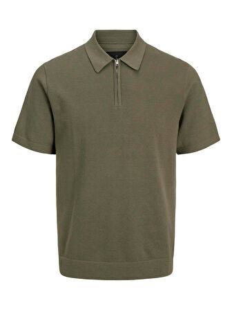 JPRBLAMILANO SPRING KNIT POLO SS SN Tea Leaf