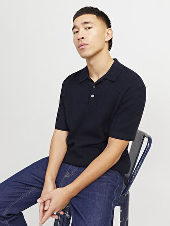 JPRCCCOOPER KNIT POLO SS SN SKY