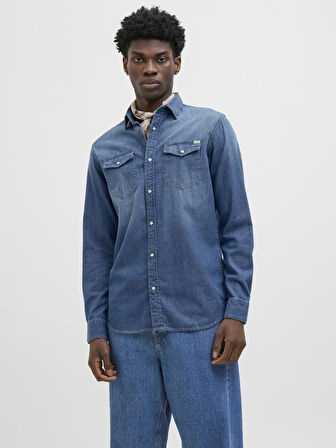 JJESHERIDAN SHIRT L/S NOOS BLUE
