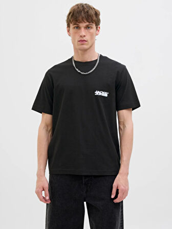 JCOSAGO LOGO SLUB TEE SS CREW NECK LN Black