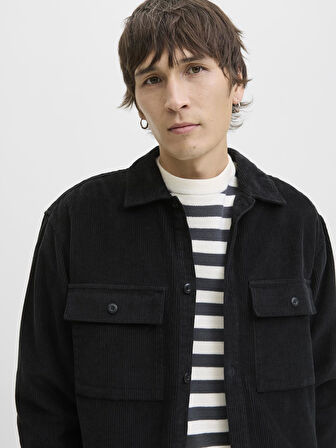 JJEPERFECT CORDUROY OVERSHIRT LS SN Black