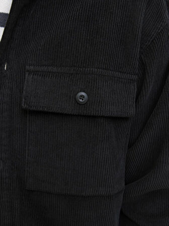 JJEPERFECT CORDUROY OVERSHIRT LS SN Black