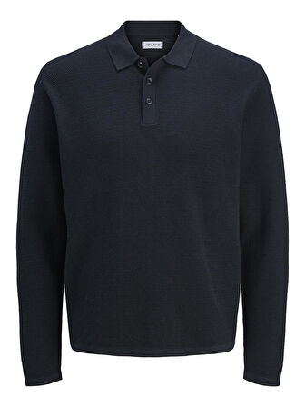 JJEGEORGE KNIT POLO LS SN Navy Blazer