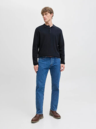 JJEGEORGE KNIT POLO LS SN Navy Blazer