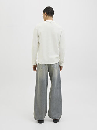 JJEGEORGE KNIT POLO LS SN Cloud Dancer
