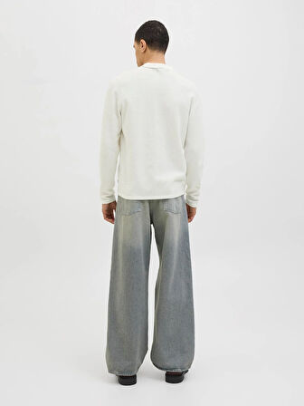 JJEGEORGE KNIT POLO LS SN Cloud Dancer