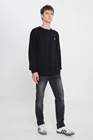 Bisiklet Yaka Sweatshirt Black