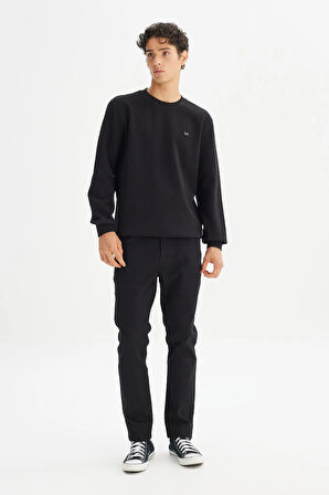Erkek Baskılı Sweatshirt Black