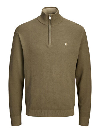 JPRBLUREX KNIT HALF ZIP LN Stone Gray
