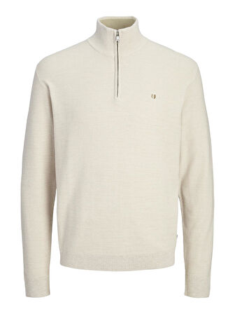 JPRBLUREX KNIT HALF ZIP LN Whitecap Gray