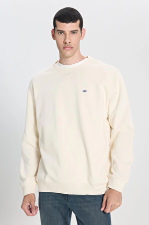 Bisiklet Yaka Sweatshirt Off White