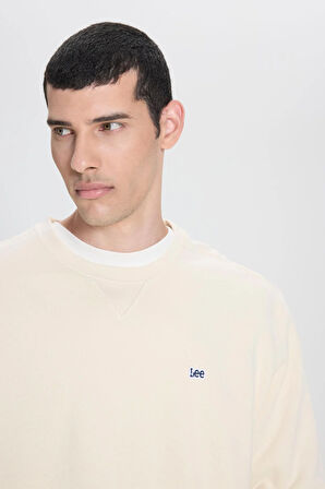 Bisiklet Yaka Sweatshirt Off White