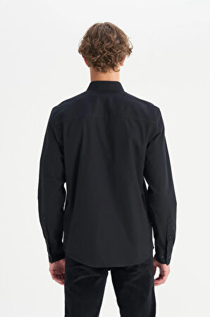 Erkek Tek Cepli Gömlek Black