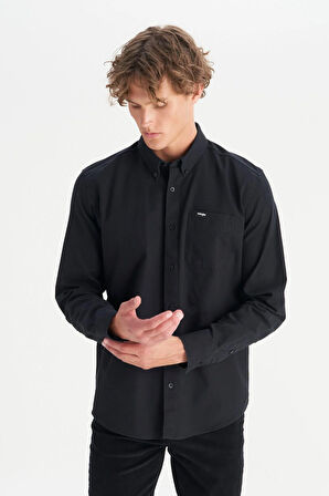 Erkek Tek Cepli Gömlek Black