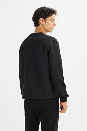 Bisiklet Yaka Sweatshirt Black