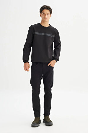 Bisiklet Yaka Sweatshirt Black
