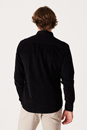 Erkek Kadife Gömlek Black