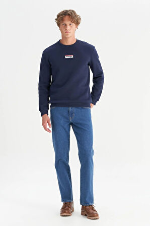 Erkek Mid Logo Sweatshirt DarKNavy