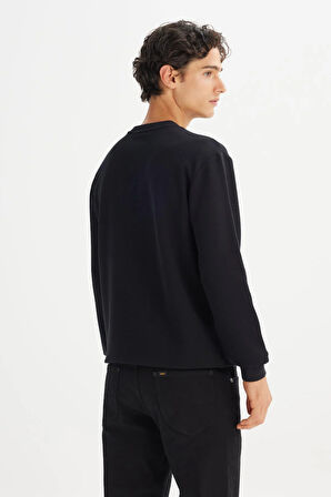 Erkek Baskılı Sweatshirt Black