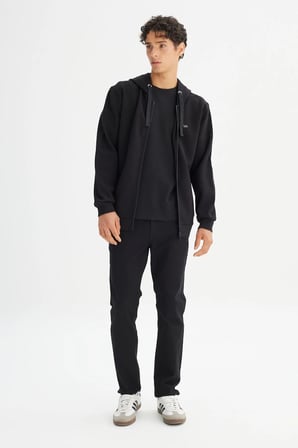 Erkek Pike Interlock Full Zip Sweatshirt Black