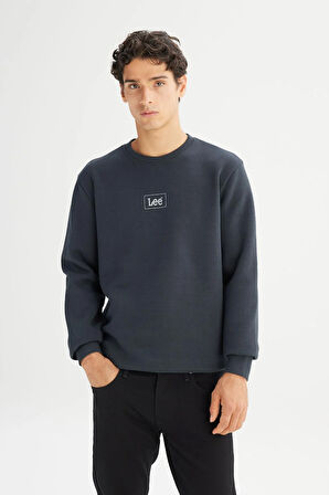 Erkek Mid Logo Sweatshirt Washed Black