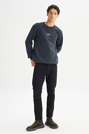 Erkek Mid Logo Sweatshirt Washed Black